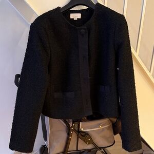 LOFT Textured Black Blazer